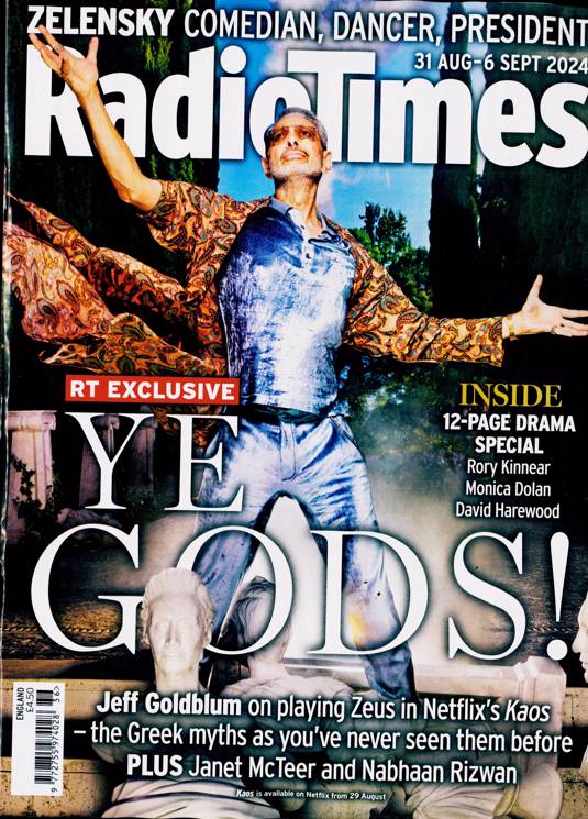 Radio Times Magazine 31 August - 6 September 2024 Kaos Jeff Goldblum Rory Kinnear