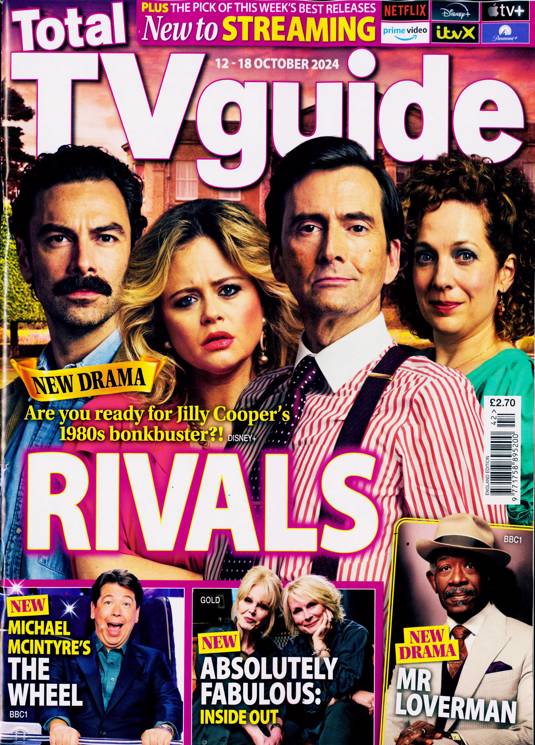 TOTAL TV GUIDE Mag 12-October 2024 Aidan Turner David Tennant Rivals