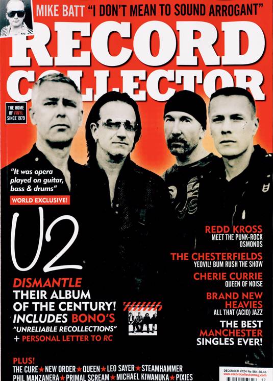 Record Collector magazine Dec 2024. U2 Bono World Exclusive