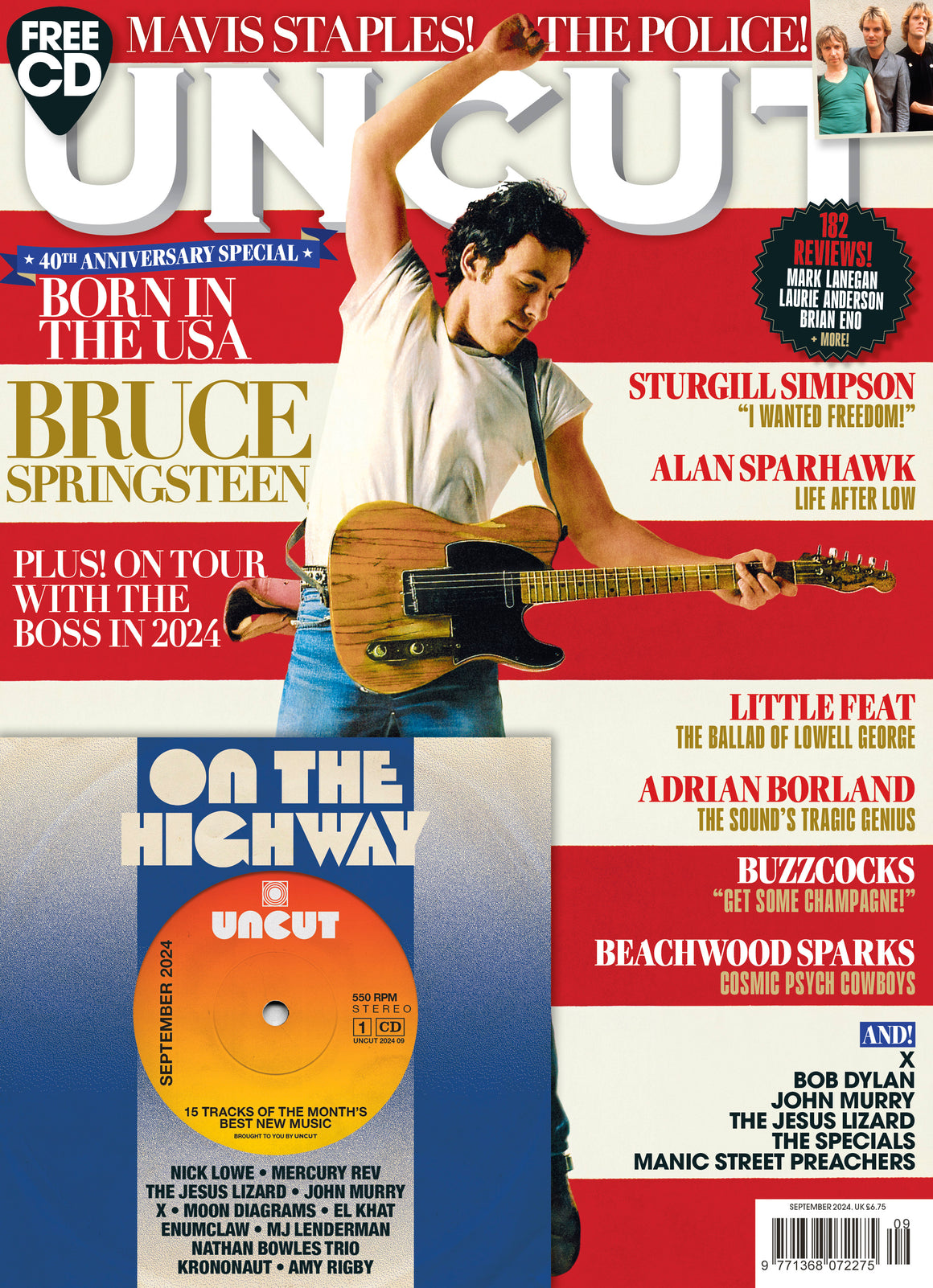 UNCUT Magazine September 2024 Bruce Springsteen Born in the USA & Free CD