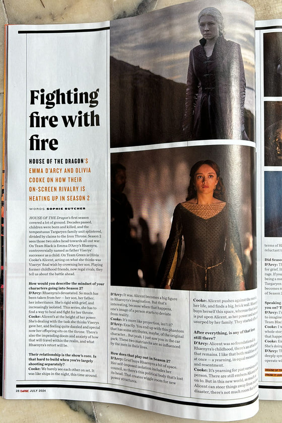 Empire Magazine August 2024: Emma D'Arcy Olivia Cooke House of the Dragon