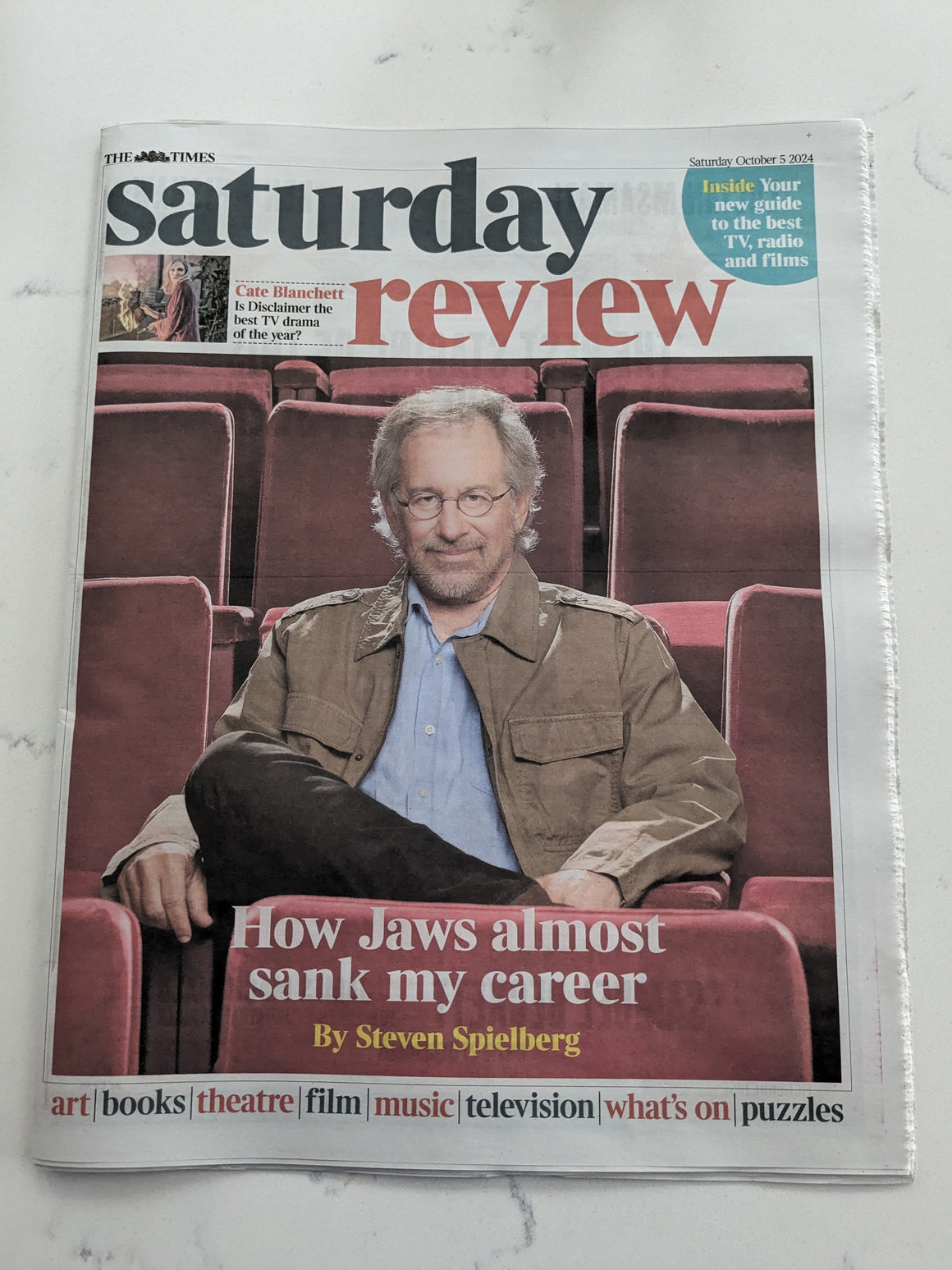 Times Saturday Review 05-October-2024 STEVEN SPIELBERG Jaws Cate Blanchett