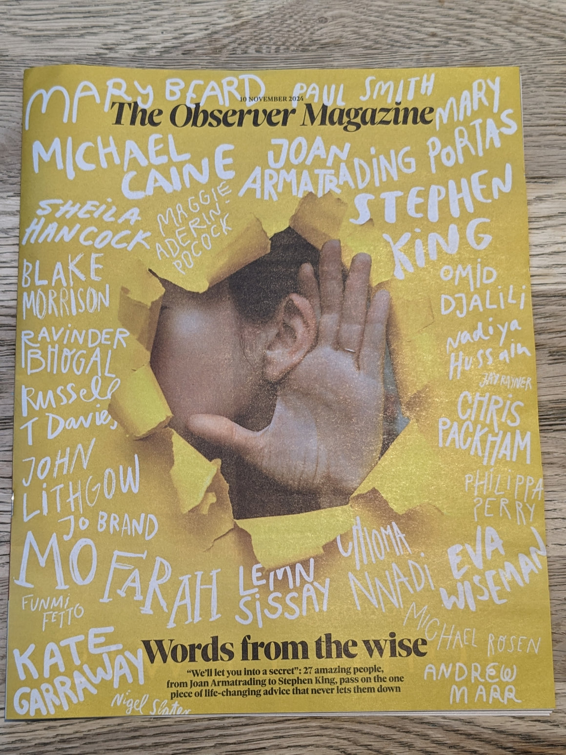 OBSERVER Magazine 10th Nov 2024 STEPHEN KING Michael Caine Mo Farah