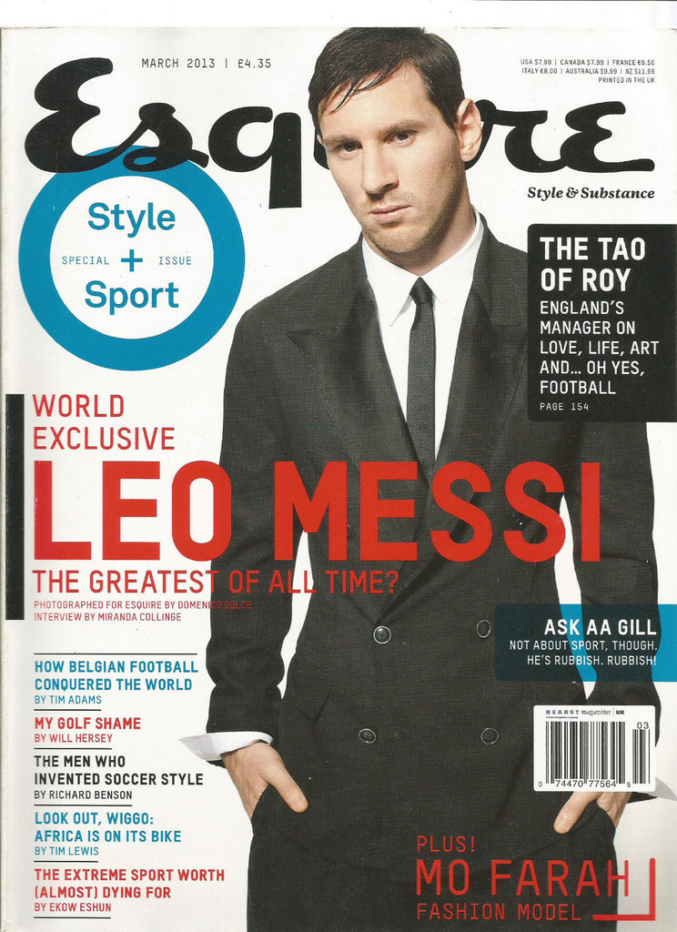 LIONEL LEO MESSI BARCELONA ESQUIRE MAGAZINE UK BRITISH MARCH 2013