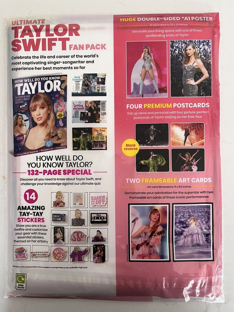 TAYLOR SWIFT UK ULTIMATE FAN PACK MAGAZINE & EXTRAS February 2024