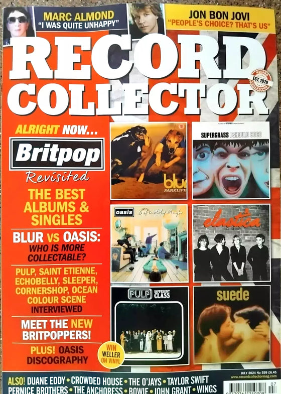 RECORD COLLECTOR Magazine July 2024 #559 JON BON JOVI Blur Vs Oasis Britpop