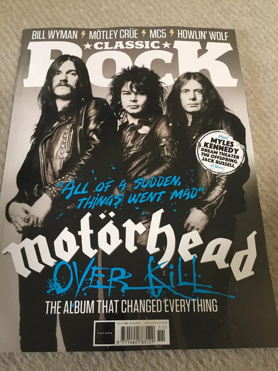 Classic Rock Magazine November 2024 Motorhead Lemmy Over Kill