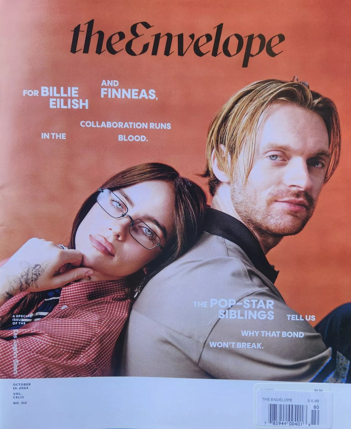 BILLIE EILISH & FINNEAS - THE ENVELOPE MAGAZINE - OCT 10, 2024 - BRAND NEW