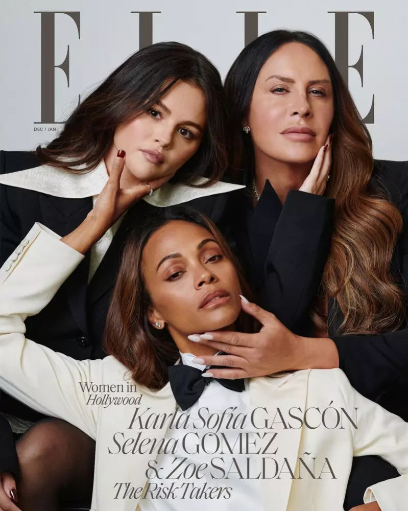 Elle Magazine USA December 2024 / January 2025 Selena Gomez, Zoe Saldana, Gascon