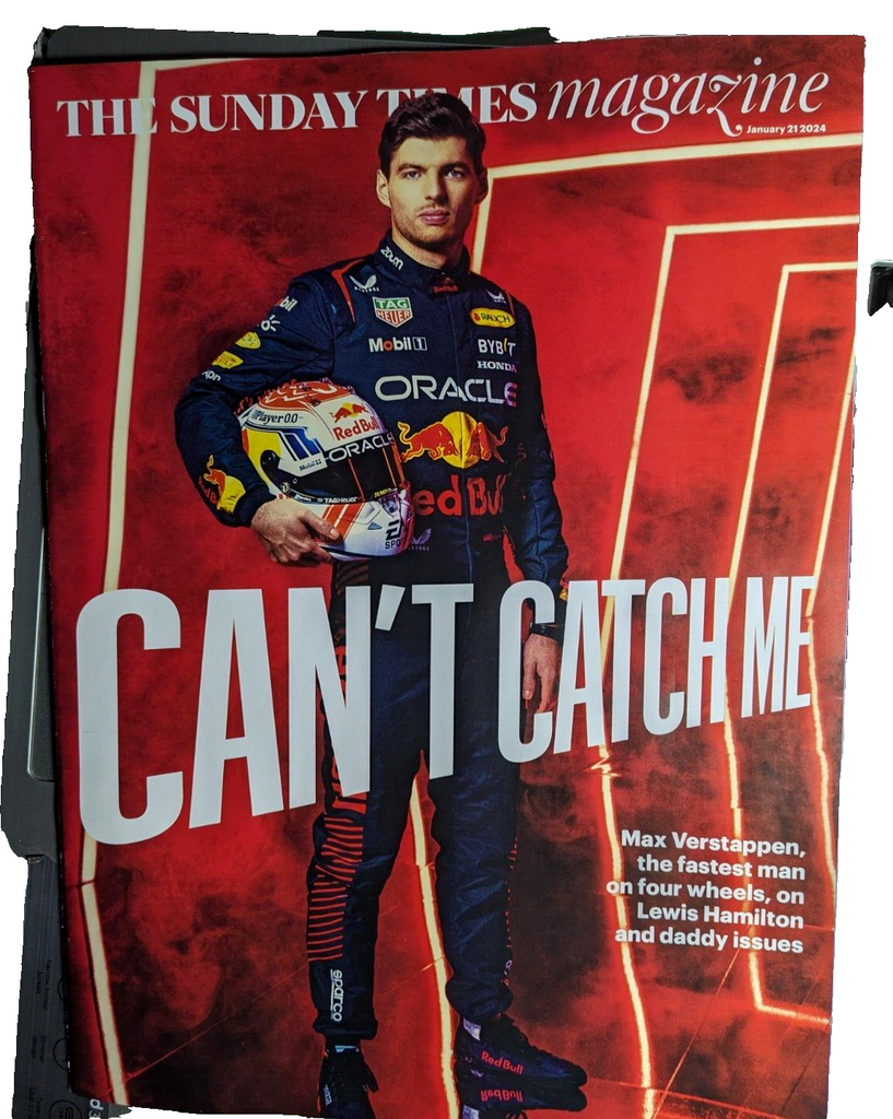 SUNDAY TIMES Mag 21/01/2024 MAX VERSTAPPEN F1 David Duchovny