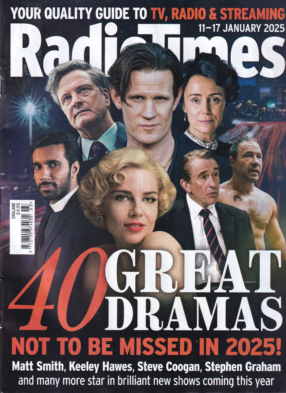 Radio Times magazine 11th Jan 2025 COLIN FIRTH Matt Smith Keeley Hawes Steve Coogan