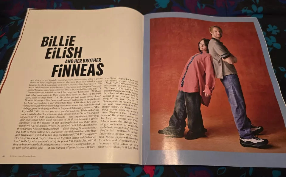 BILLIE EILISH & FINNEAS - THE ENVELOPE MAGAZINE - OCT 10, 2024 - BRAND NEW