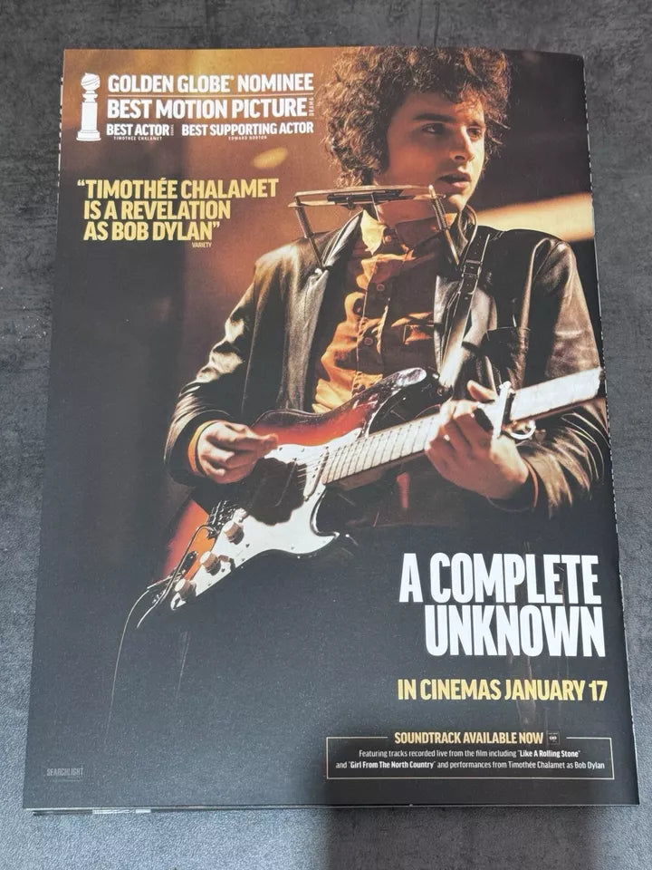 NME Mag Jan 2025: TIMOTHEE CHALAMET Bob Dylan A Complete Unknown Special Edition