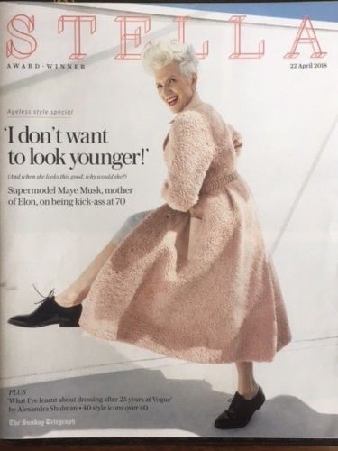 UK Stella Magazine APRIL 2018: MAYE MUSK Elon COVER STORY INTERVIEW