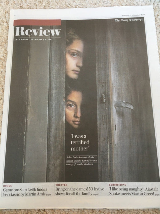 UK Telegraph Review 11/2018: ELENA FERRANTE My Brilliant Friend MARTIN CREED