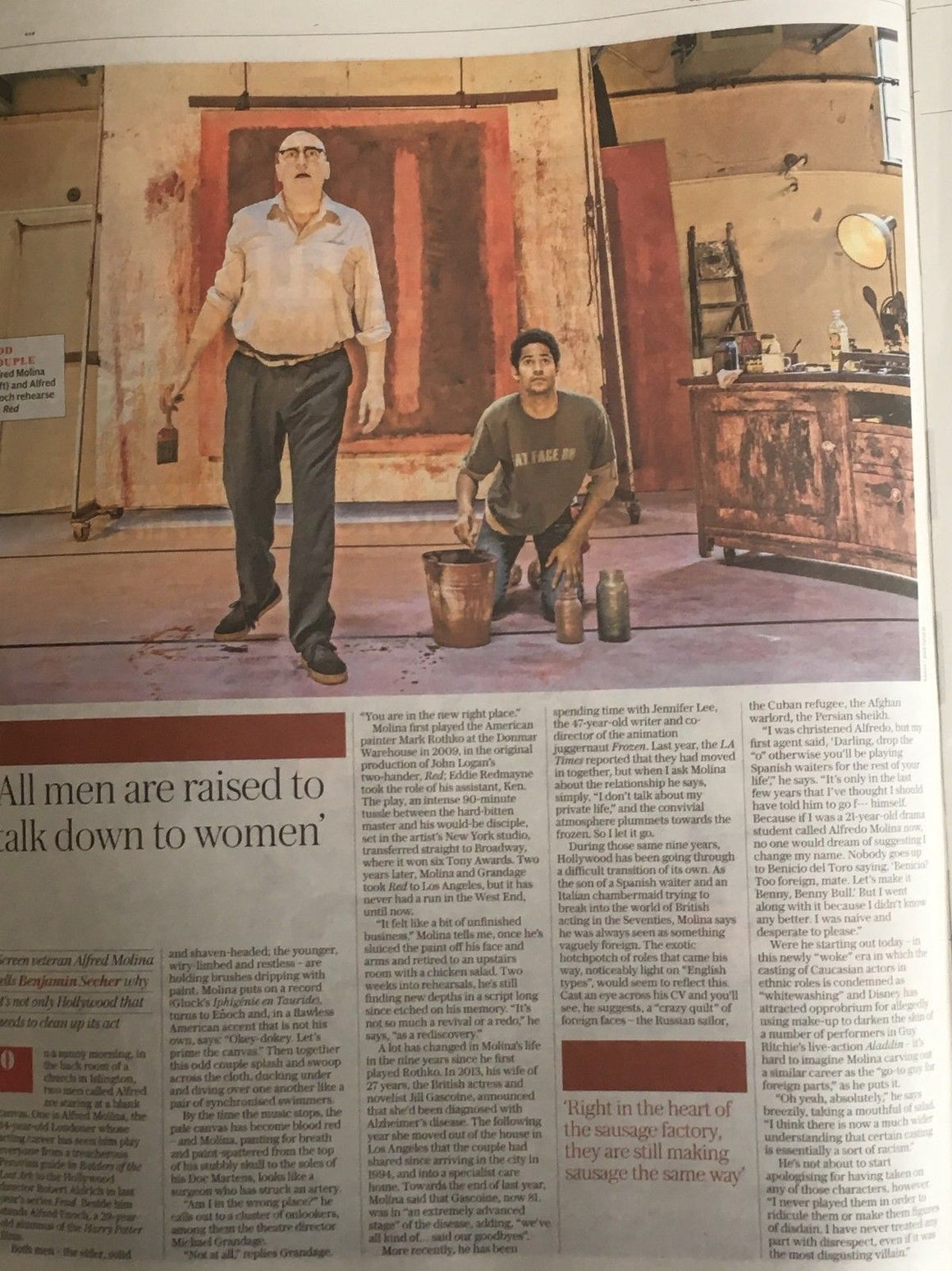 UK Telegraph Review APRIL 2018: ALFRED MOLINA Michael Chabon TOMMY CLARK