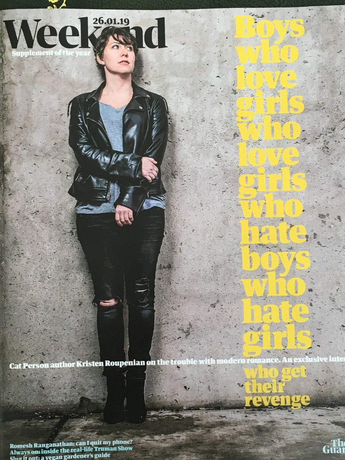 Guardian Weekend Mag Jan 2019: Kristen Roupenian DAU Melissa McCarthy CAT PERSON