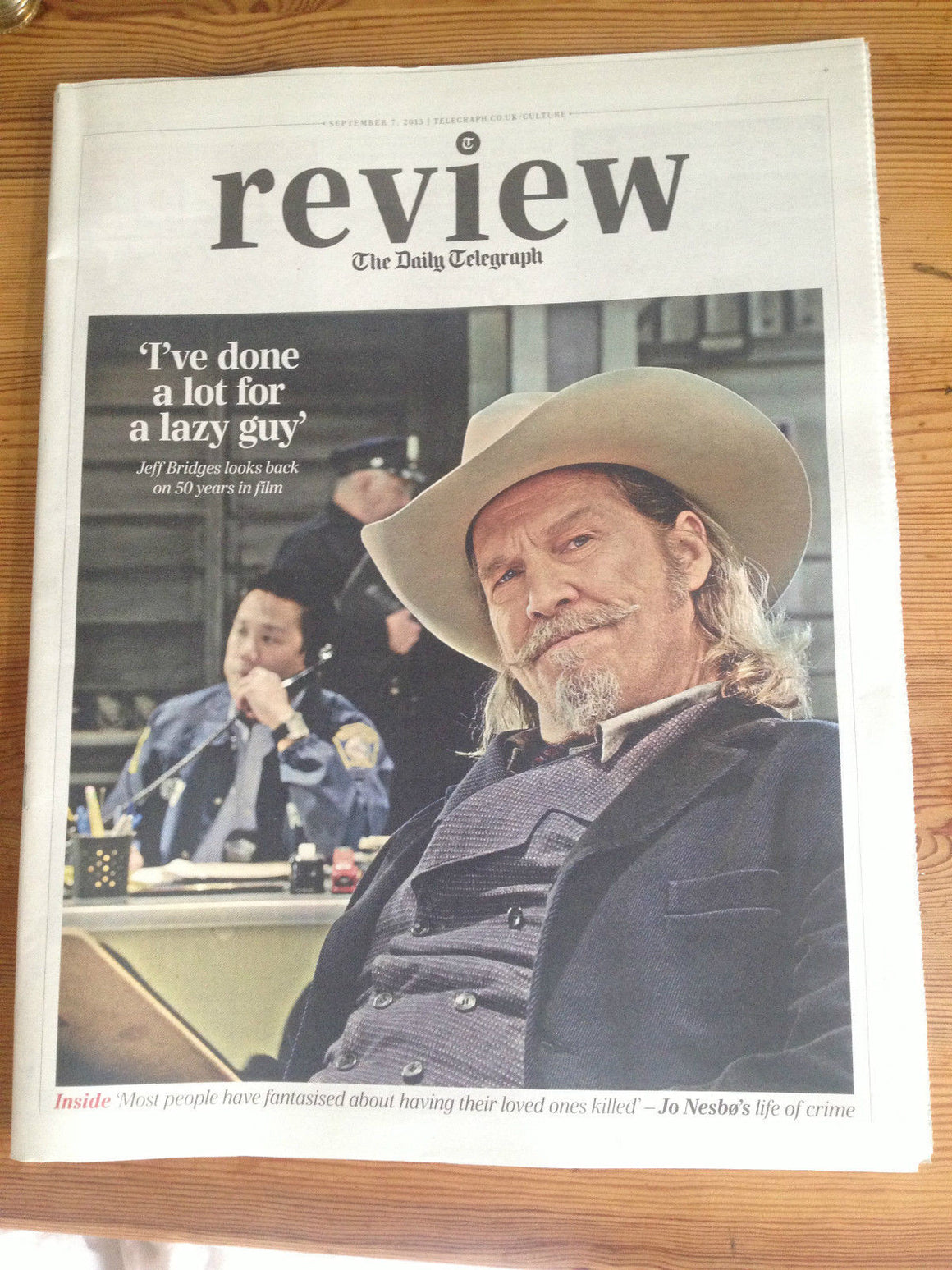 UK TELEGRAPH REVIEW SEPT 2013 JEFF BRIDGES THE STRYPES CILLIAN MURPHY JOE NESBO