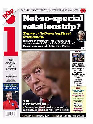 THE I - UK NEWSPAPER - President Obama Meets DONALD TRUMP 11 Nov 2016