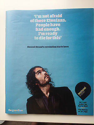 RUSSELL BRAND UK GUARDIAN PHOTO COVER OCTOBER 2014 ONE DAY ONLY MAGAZINE