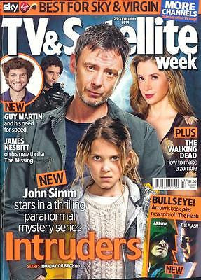 JOHN SIMM Intruders TV & SATELLITE PHOTO COVER OCTOBER 2014 UK ONLY MAGAZINE