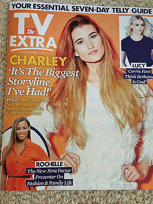 UK EXTRA MAGAZINE AUGUST 2015 CHARLEY WEBB EMMERDALE ROCHELLE HUMES LUCY FALLON