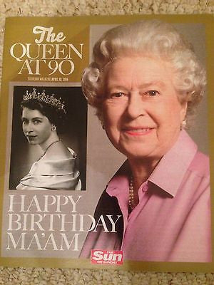 THE SUN UK MAGAZINE QUEEN ELIZABETH II AT 90 SPECIAL PHOTO ISSUE - APRIL 2016