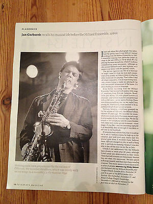 JAN GARBAREK interview HILLIARD ENSEMBLE UK 1 DAY ISSUE NOV 2014