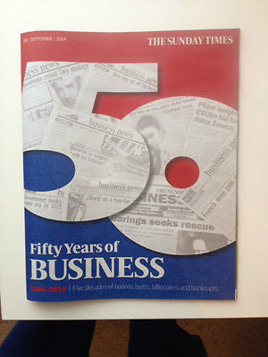 SUNDAY TIMES FIFTY YEARS OF BUSINESS MAGAZINE 28 SEPT 2014 BRAND NEW ISSUE