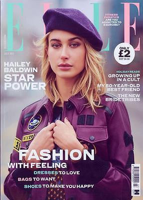 HAILEY BALDWIN Cover - ELLE Magazine UK July 2017 NEW