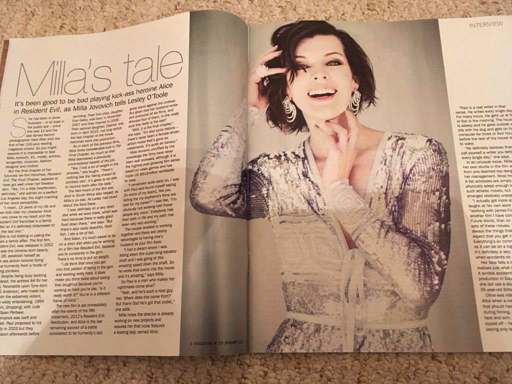 S MAGAZINE 01/2017 Resident Evil MILLA JOVOVICH Photo Interview Olympia Valance