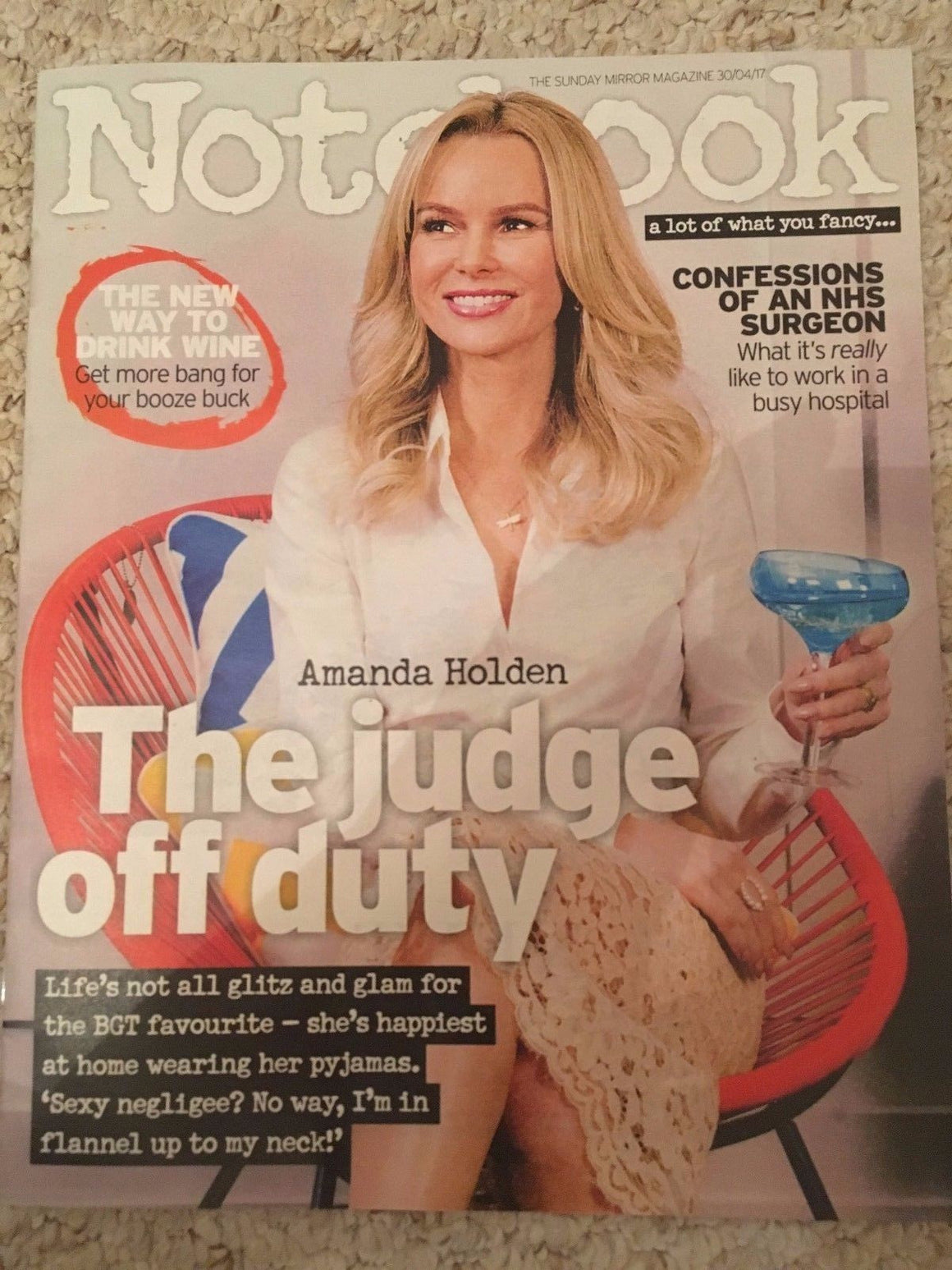 NOTEBOOK MAGAZINE April 2017 Amanda Holden Photo Cover Jason Flemyng Interview