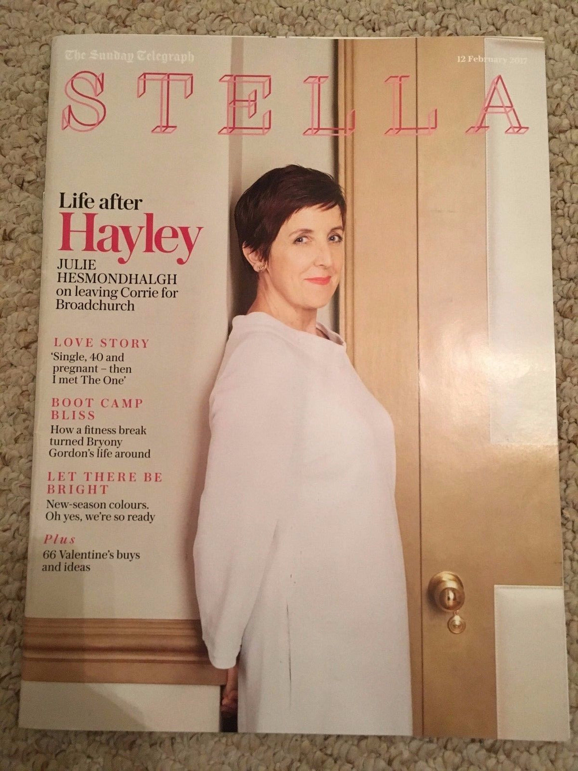 UK Stella Magazine February 2017 JULIE HESMONDHALGH Photo Cover Interview