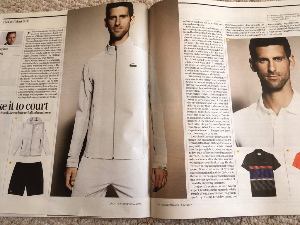 UK Telegraph Magazine July 2017 Johanna Konta Novak Djokovic Guy Bourdin