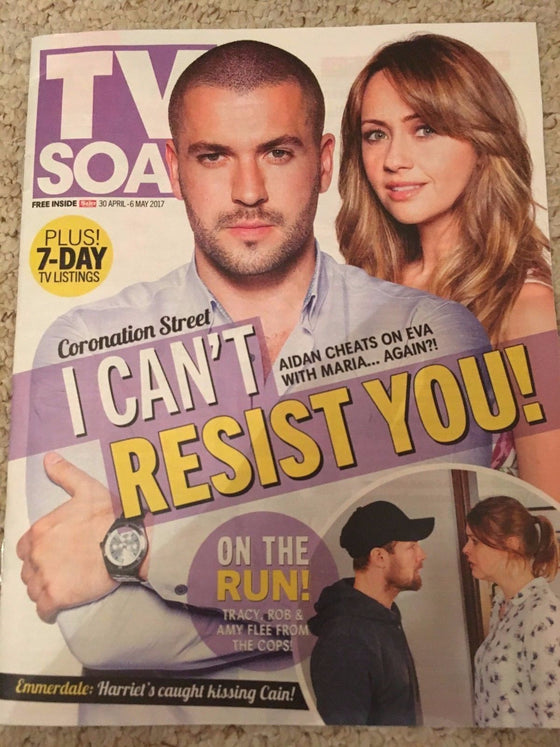 TV SOAP MAGAZINE 30 APRIL 2017 SHAYNE WARD SAMIA SMITH CHRIS HARPER LIAM FOX