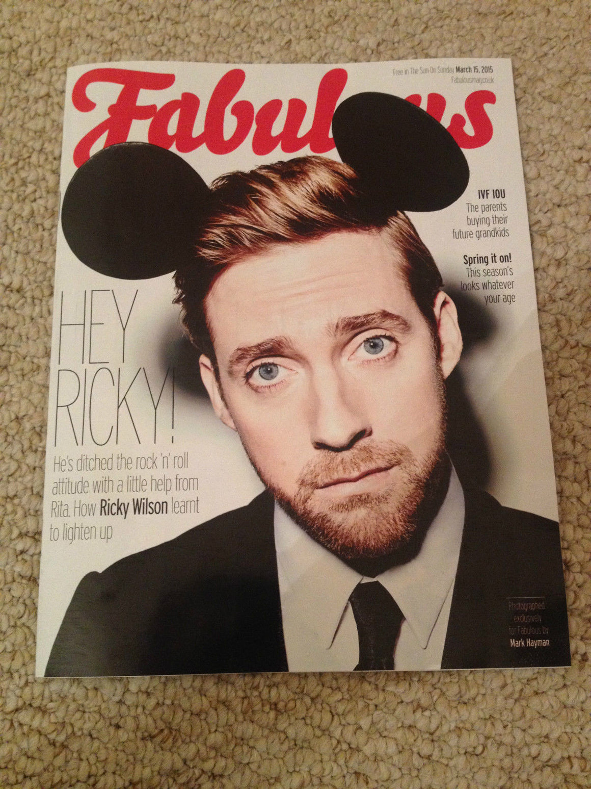 Kaiser Chiefs RICKY WILSON PHOTO INTERVIEW FABULOUS MAGAZINE MARCH 2015