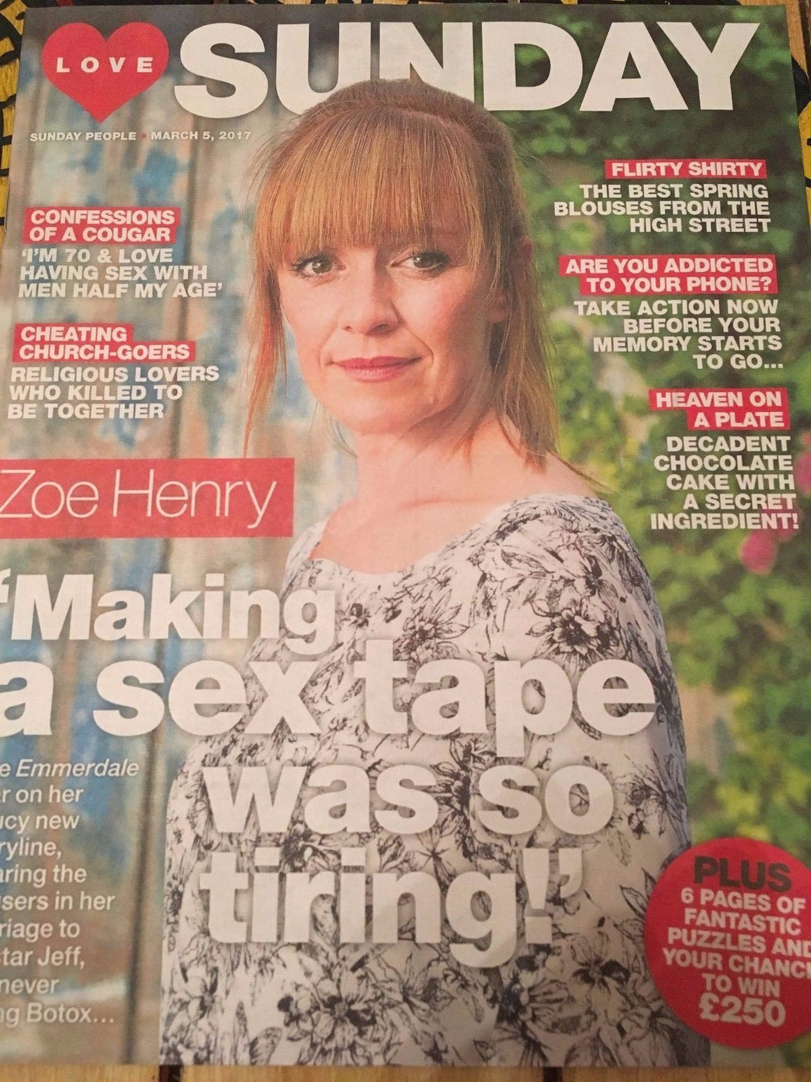 LOVE Sunday Magazine March 2017 Zoe Henry Emmerdale interview