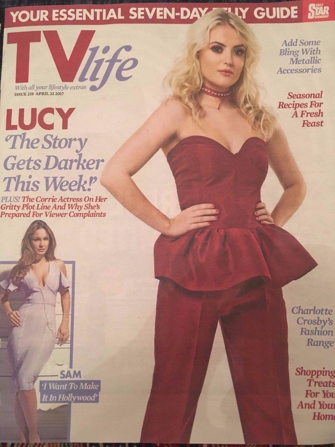 TV Life Magazine April 2017 Lucy Fallon Photo Cover interview - Carl Weathers