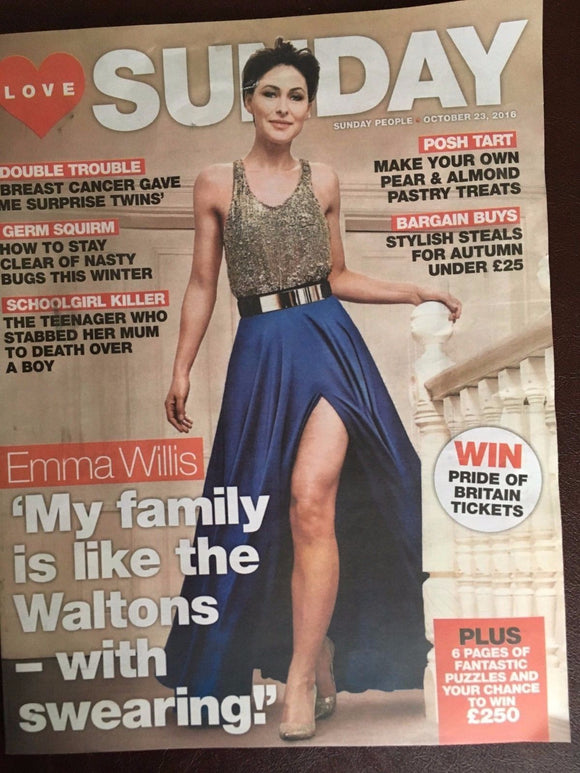 LOVE Sunday Magazine October 2016 EMMA WILLIS PHOTO COVER INTERVIEW