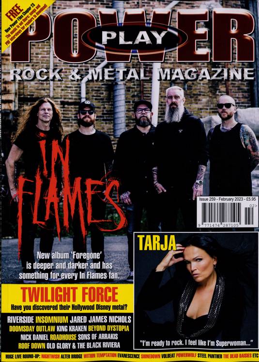 Powerplay Magazine February 2023 IN FLAMES InFlames Tarja Twilight Force