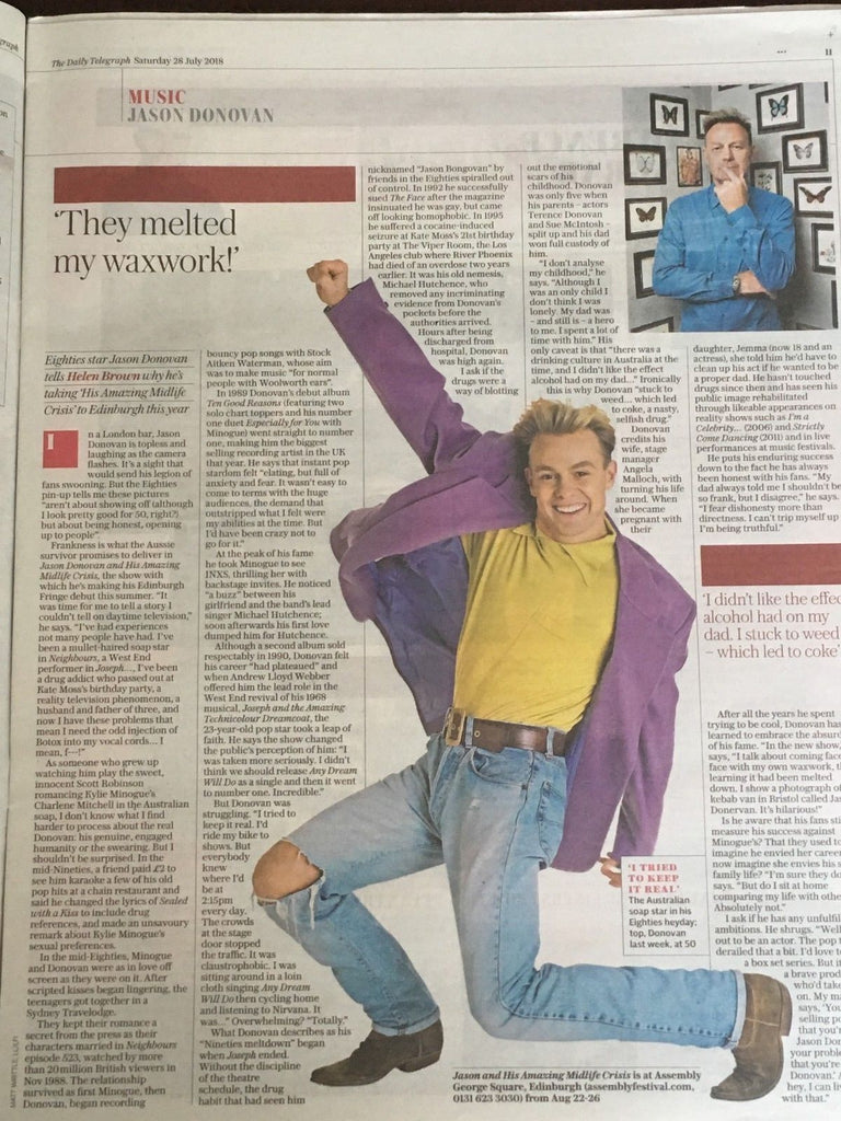 UK TELEGRAPH REVIEW July 2018: SALVADOR DALI COVER STORY (Jason Donovan)