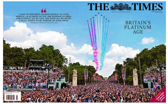 Times Newspaper - 3rd June 2022 The Queen's Platinum Jubilee - Trooping The Colour