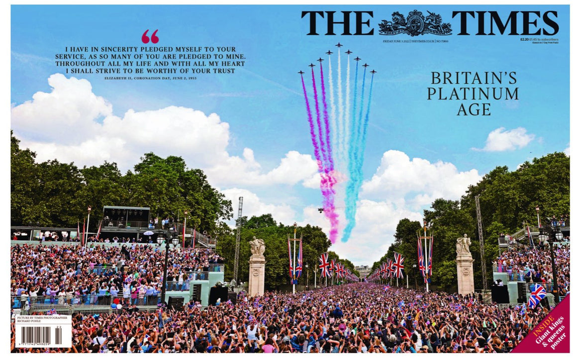 Times Newspaper - 3rd June 2022 The Queen's Platinum Jubilee - Trooping The Colour