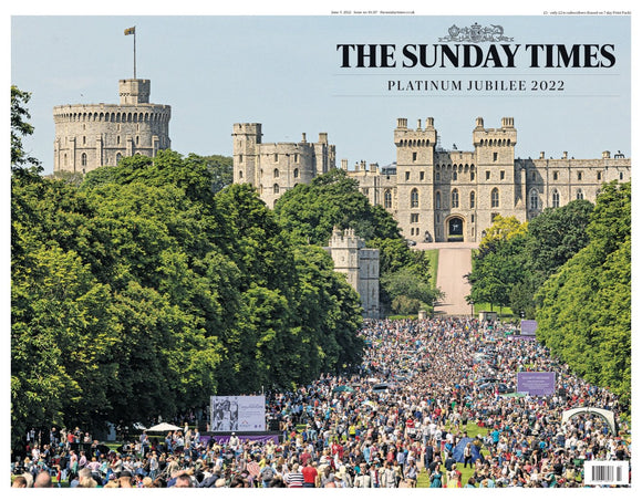 SUNDAY TIMES UK NEWSPAPER - QUEEN ELIZABETH II PLATINUM JUBILEE - June 5th 2022