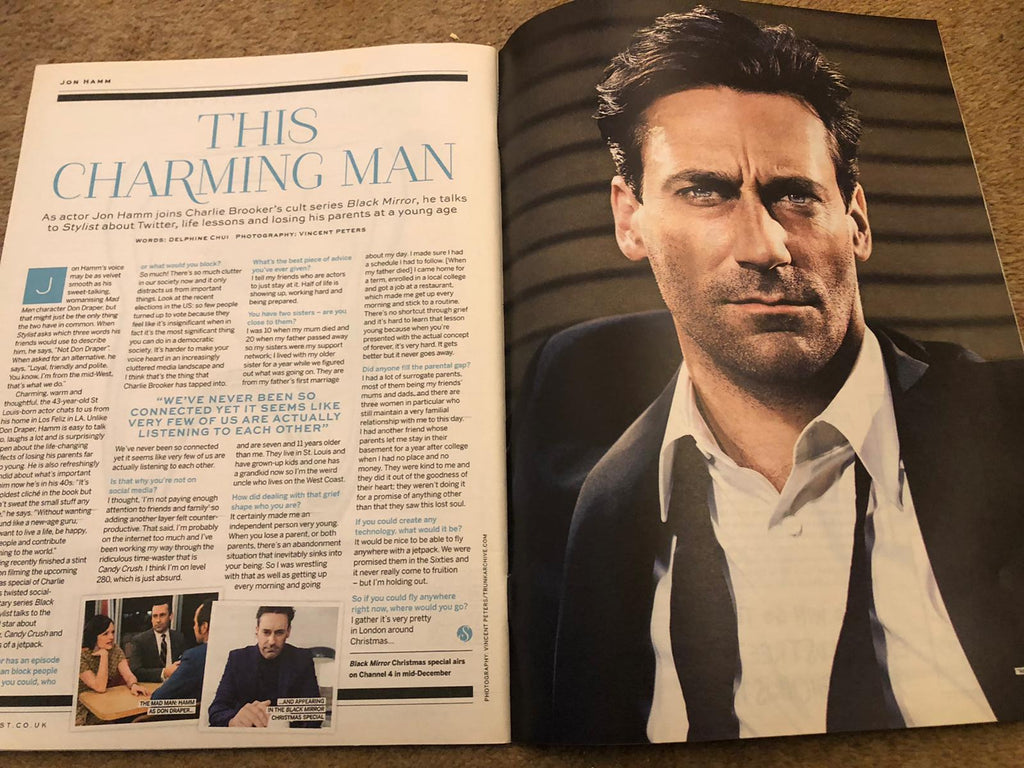 UK Stylist Magazine 02/12/2014 John Hamm Mad Men Interview