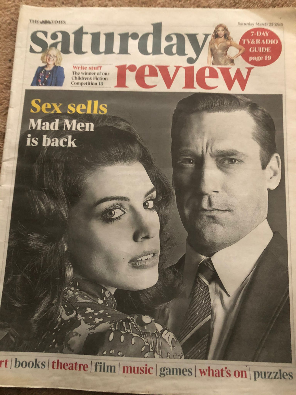 TIMES SATURDAY REVIEW 23/03/2013 MAD MEN COVER