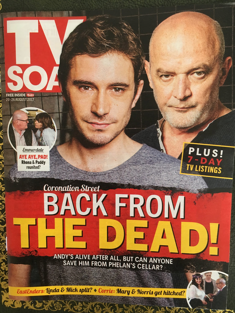 TV Soap Magazine 20 August 2017 Oliver Farnworth Julia Goulding Dominic Brunt