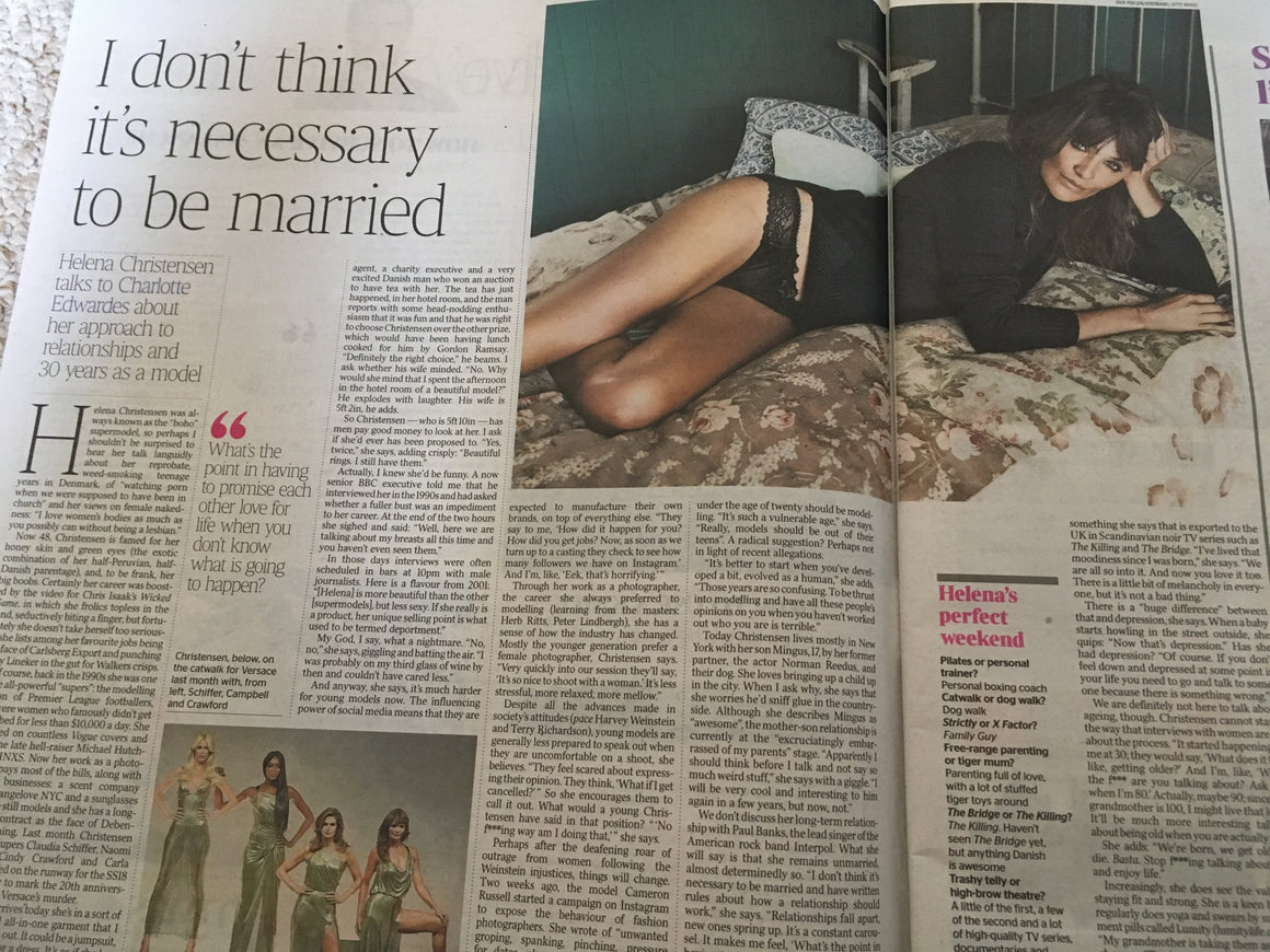 UK Times Weekend October 28 2017 Helena Christensen Interview