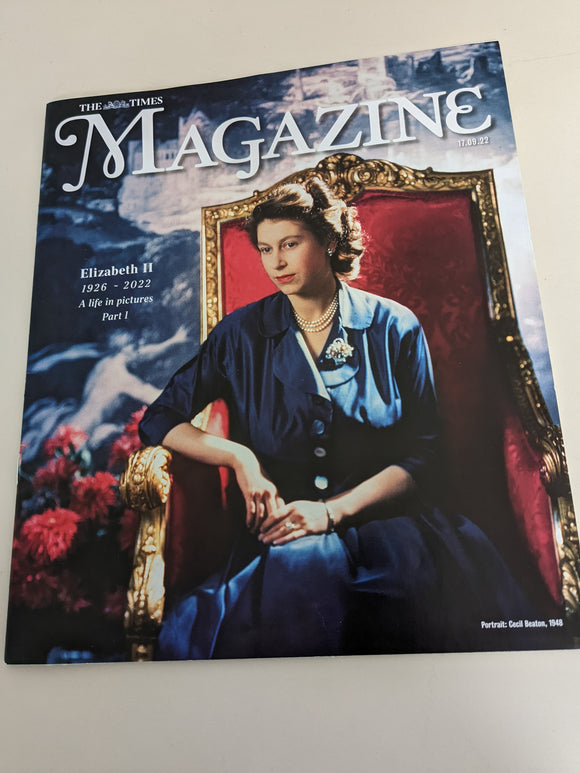 THE TIMES UK MAGAZINE SOUVENIR ISSUE QUEEN ELIZABETH II DEATH 1926-2022