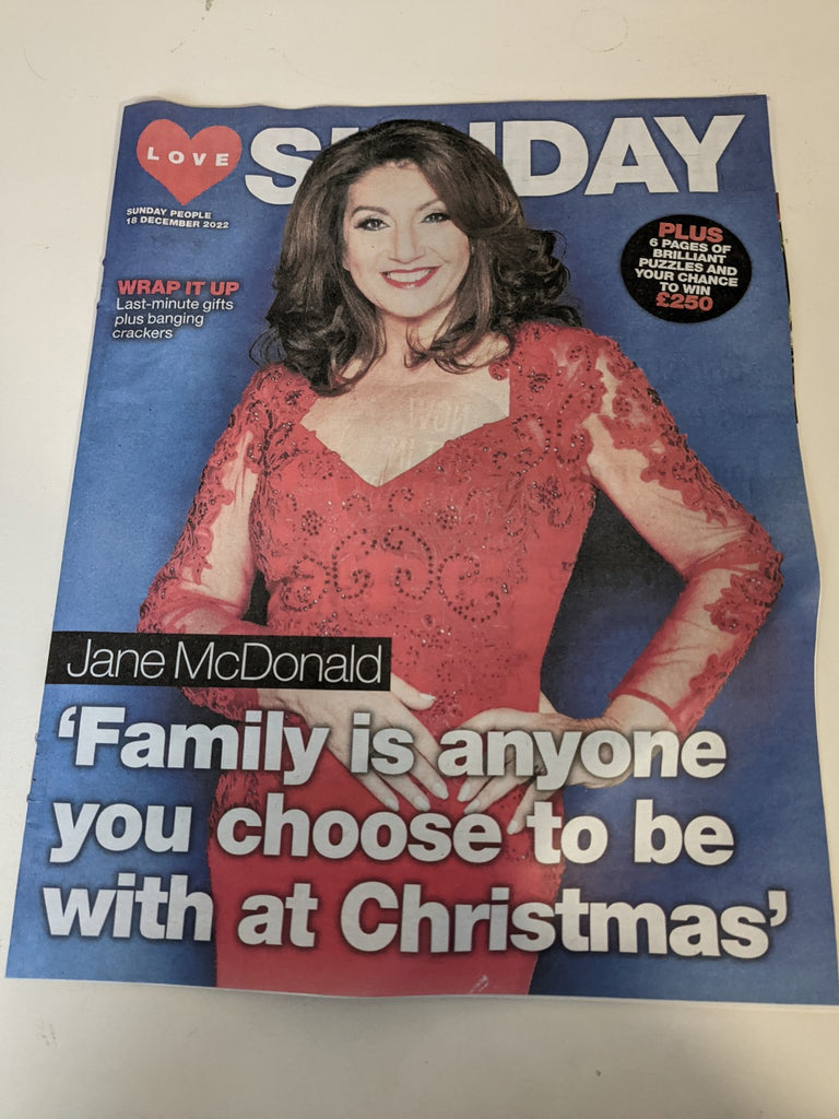 LOVE SUNDAY Magazine 18/12/2022 JANE McDONALD COVER